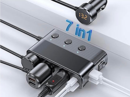 Low profile 7 in 1 12v Charger Adapter with Cable Track